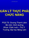 QUẢN LÝ THỰC PHẨM CHỨC NĂNG