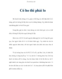 Có ho thì phải lo