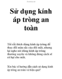 Sử dụng kính áp tròng an toàn