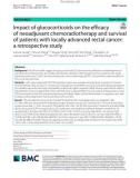 Impact of glucocorticoids on the efficacy of neoadjuvant chemoradiotherapy and survival of patients with locally advanced rectal cancer: A retrospective study