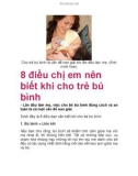 8 điều chị em nên biết khi cho trẻ bú bình