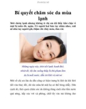 Bí quyết chăm sóc da mùa lạnh