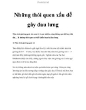 Những thói quen xấu dễ gây đau lưng