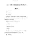 CÁC VIÊM NHIỄM CỦA MI MẮT (Kỳ 1)