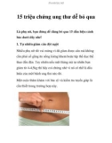 15 triệu chứng ung thư dễ bị bỏ qua