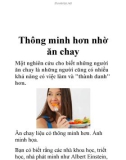 Thông minh hơn nhờ ăn chay