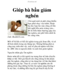 Giúp bà bầu giảm nghén