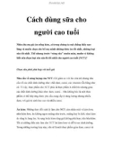 Cách dùng sữa cho người cao tuổi