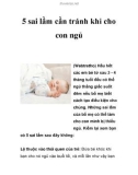 5 sai lầm cần tránh khi cho con ngủ