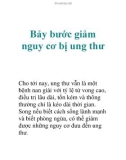 Bảy bước giảm nguy cơ ung thư