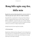 Rong biển ngừa ung thư, thiếu máu