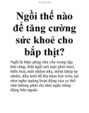 Ngồi thế nào để tăng cường sức khoẻ cho bắp thịt?