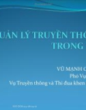 Bài giảng Quản lý truyền thông trong Y tế