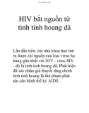 HIV bắt nguồn từ tinh tinh hoang dã