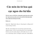 Các món ăn từ hoa quả cực ngon cho bà bầu