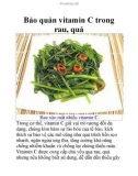 Bảo quản vitamin C trong rau, quả