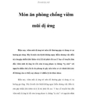 Món ăn phòng chống viêm mũi dị ứng