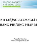 Bài giảng Định lượng E.coli giả định bằng phương pháp MPN