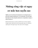 Những công việc có nguy cơ mắc hen suyễn cao