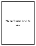 7 bí quyết giảm huyết áp cao