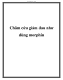 Châm cứu giảm đau như dùng morphin