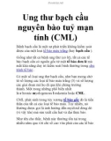 Ung thư bạch cầu nguyên bào tuỷ mạn tính (CML)