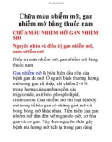 Chữa máu nhiễm mỡ, gan nhiễm mỡ bằng thuốc nam