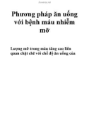 Phương pháp ăn uống với bệnh máu nhiễm mỡ