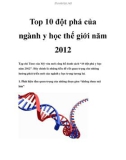 Top 10 đột phá của ngành y học thế giới năm 2012