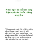 Nước ngọt có thể làm tăng hiệu quả của thuốc chống ung thư