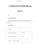 CLINDAMYCIN IBI 600 mg (Kỳ 1)