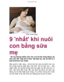 9 'nhất' khi nuôi con bằng sữa mẹ