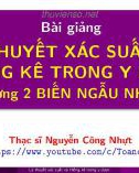 Bài giảng Xác suất và thống kê trong y dược - Chương 2: Biến ngẫu nhiên