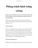 Phòng tránh bệnh loãng xương