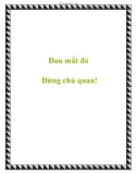 Đau mắt đỏ - Đừng chủ quan