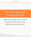 Bài giảng Trị liệu ngôn ngữ: Trẻ chưa biết nói - Phạm Thùy Giang