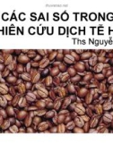 CÁC SAI SỐ TRONG NGHIÊN CỨU DỊCH TỄ HỌC