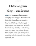 Chữa lang ben bằng… chuối xanh