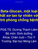 Beta-Glucan, một loại chất xơ tan tự nhiên với vai trò phòng chống bệnh tật (TS. Dương Thanh Liêm)