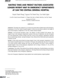 Thời gian lưu bệnh và dự đoán các yếu tố liên quan đến lưu bệnh tại khoa Cấp cứu Bệnh viện Đa khoa Trung ương Cần Thơ