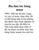 Bia làm tóc bóng mượt