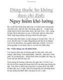 Dùng thuốc ho không theo chỉ định: Nguy hiểm khó lường