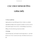 CÁC CHẤT DINH DƯỠNG - LIPId (MỠ)