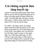 Coi chừng aspirin làm tăng huyết áp