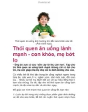 Thói quen ăn uống lành mạnh - con khỏe, mẹ bớt lo