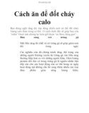 Cách ăn để đốt cháy calo