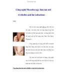 Công nghệ Mesotherapy làm tan mỡ (Cellulite and fat reduction)