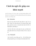 Cách ăn ngũ cốc giúp con khỏe mạnh