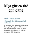 Mẹo giữ cơ thể gọn gàng