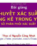 Bài giảng Lý thuyết xác suất và thống kê trong y học - Chương 3: Một số phân phối xác suất thông dụng